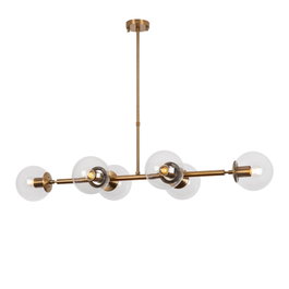Opviq Fazli - 10490 Lámpara de araña Cobre con cristal